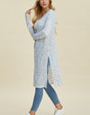 Double Take Full Size Open Front Longline Cardigan