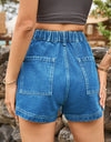 High-Waist Denim Shorts with Pockets