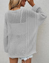 Openwork Button Front Cardigan