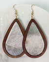 Teardrop Shape Wooden Dangle Earrings