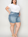 Judy Blue Full Size High Waist Raw Hem Denim Shorts