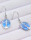 Opal Blue Platinum-Plated Drop Earrings