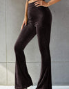 Ribbed High Waist Flare Pants