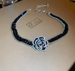 Alloy Crystal Rose Necklace