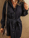 Button Up Collared Neck Denim Dress