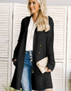 Lapel Collar Open Front Cardigan