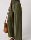 Smocked High Waist Wide Leg Pants