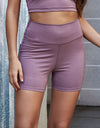 Exposed Seam Decorative Button Yoga Shorts