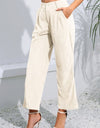 Buttoned  Straight Hem Long Pants