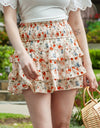 Floral Smocked Waist Layered Skirt