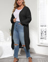 Plus Size Open Front Long Sleeve Cardigan