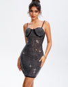 Rhinestone Sweetheart Neck Mini Cami Dress