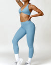 Twisted Halter Neck Bra and High Waist Leggings Active Set