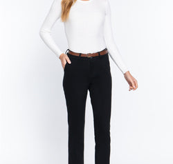 ACTIVE BASIC Cotton-Span Twill Straight Pants