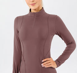 Mock Neck Quarter Zip Active T-Shirt