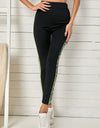 Double Take Sequin Stripe High Waist Ankle Length Pants