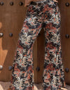 Plus Size Printed Wide Leg Long Pants