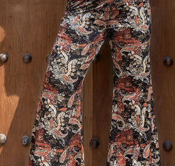 Plus Size Printed Wide Leg Long Pants