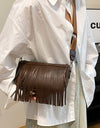 PU Leather Fringe Studded Crossbody Bag