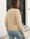 Button-Down Dropped Shoulder Ribbed Cardigan