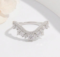 925 Sterling Silver Inlaid Zircon Ring