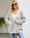 Open Front Long Sleeve Cardigan with Pockets