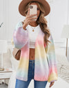 Contrast Balloon Sleeve Dropped Shoulder Cardigan