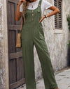 Perfee Textured Pocketed Wide Strap Overalls