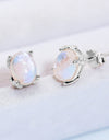 Natural Moonstone 4-Prong Stud Earrings