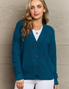 Zenana Kiss Me Tonight Full Size Button Down Cardigan in Teal