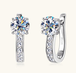 2 Carat Moissanite 925 Sterling Silver Earrings