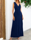 Surplice Neck Sleeveless Maxi Dress