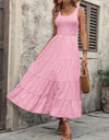 Smocked Scoop Neck Sleeveless Tank Dress
