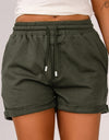 Drawstring Waist Cuffed Shorts