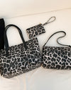 3-Piece Leopard PU Leather Bag Set