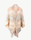 Multicolored Fringe Trim Poncho