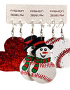 Snowman, Ball, and Heart Earrings Set