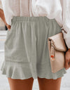 Full Size Ruffled Elastic Waist Shorts