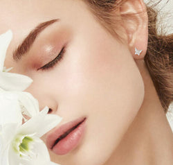 Moissanite 925 Sterling Silver Butterfly Stud Earrings