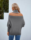 Off Shoulder Turtleneck Batwing Sleeve Sweater