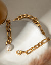 Stainless Steel Chain Pearl Anklet Bracelet