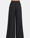 Zenana Pleated Linen Blend Wide Leg Pants