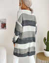 Striped Long Sleeve Duster Cardigan