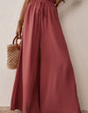 Smocked Paperbag Waist Wide Leg Pants