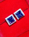 925 Sterling Silver 4 Carat Moissanite Square Earrings