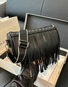 PU Leather Fringe Studded Crossbody Bag