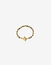 18K Gold-Plated Leather Chain Bracelet