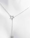 925 Sterling Silver Zircon Star Drop Necklace