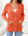 Button Down Cable-Knit Cardigan