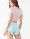 LITZ LA Distressed Ripped Denim Shorts